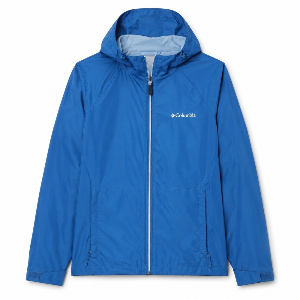Columbia Women's M Blue Hooded Lightweight Windbreaker Jacket Mesh Lined